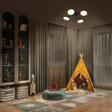 LED nástěnné stropní nástěnné svítidlo Povrchová montáž svítidla 21W 1120lm CCT Dekorativní černý bodový měsíc Ledvance