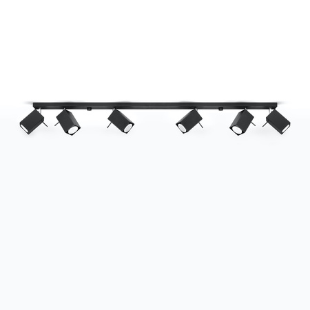Svítidlo pro povrchovou montáž MERIDA 6L 6xGU10 Reflektor Halogenový pohyblivý pásek Minimalistická černá SOLLUX