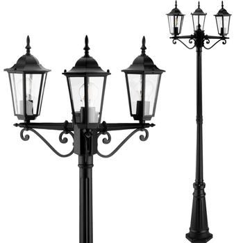 Zahradní park Stojanová lucerna LIGURIA GOLDLUX (Polux) 3x E27 černá 2,5 m