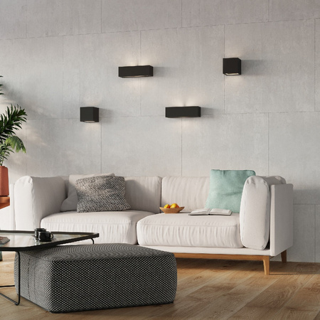 Nástěnná lampa LED LEO E27 Keramická kostka černá SOLLUX