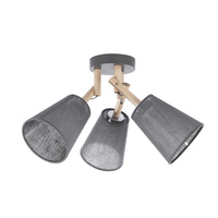 VAIO GRAY Lustr Grafitové dřevěné skandinávské stropní svítidlo 3xE27 658 TK Lighting