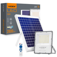Solární Reflektor Lampa 56x LED 100W 2800lm 5000K IP65 VIDEX soumrakový senzor s dálkovým ovládáním