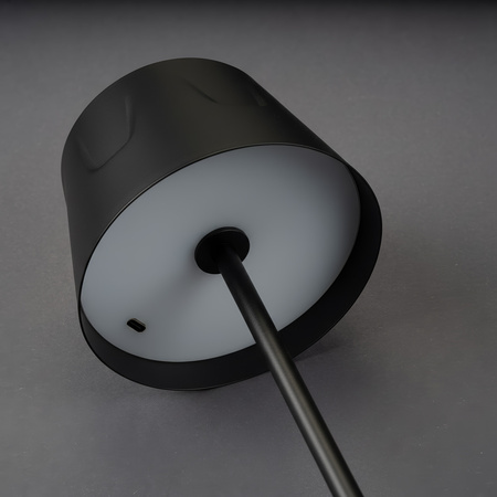LED zahradní lampa stojící dekorativní noční stolek USB stmívatelný dotykový černý FIORA LUMILED