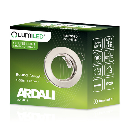 Halogenová Podhledové svítidlo GU10, MR16 Stálá Kulatá Saténový Plech ARDALI LUMILED