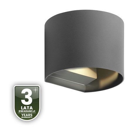 Zahradní nástěnné svítidlo LED G9 nastavitelné kulaté horní spodní grafitové PYXIS LUMILED