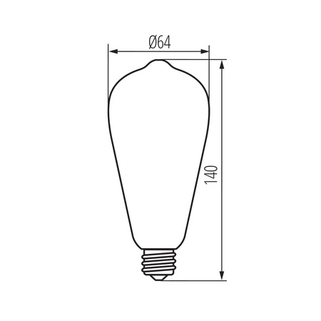 LED žárovka E27 Edison ST64 7W = 60W 806lm 2700K teplá bílá Clear XLED Filament Kanlux