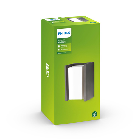 Zahradní lampa LED nástěnná lampa BRIDGE myGarden E27 IP44 obdélníková antracitová PHILIPS