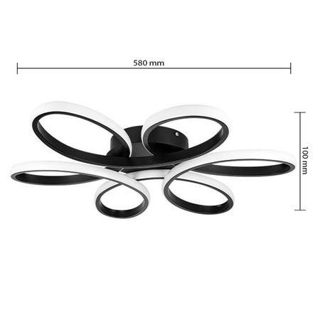 GALAXIS VIRGO 72W LED stropní svítidlo černé + dálkové ovládání