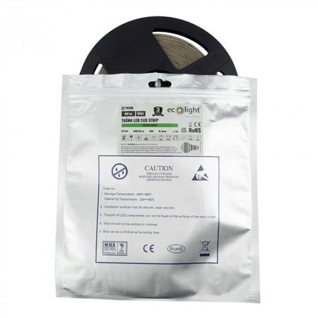 LED pásek COB 9W/m 480LED/m 12V zelený IP65 Roll 5m Ecolight