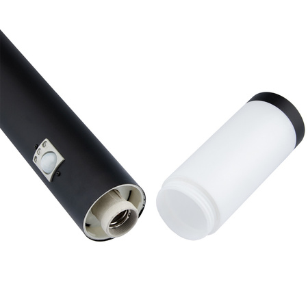 Venkovní zahradní lampa E27 BLACK POST 45 cm s pohybovým a soumrakovým senzorem