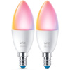 2x LED žárovka E14 Candle C37 4,9W = 40W 470lm 2200-6500K RGB + TW Smart SMART WiFi Bluetooth App WiZ