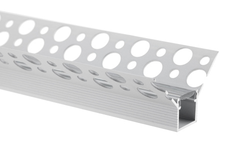 Podhledový Architektonický Rohový Hliníkový Profil Typ W pro LED do Sádrokartonových Desek, 2m + Průhledná Krytka LUMILED