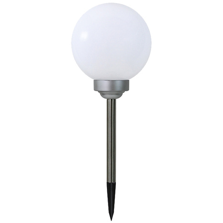 LED solární zahradní lampa WHITE BALL 20cm s pohonem 3500K Teplá bílá + RGB GOLDLUX (Polux)