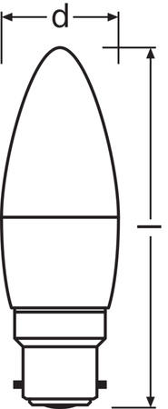 LED žárovka B37 svíčka B22d 4,9W = 40W 470lm 2700K teplá bílá 200° STAR CLASSIC Osram