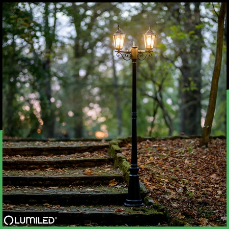 Venkovní zahradní lampa E27, LED sloupek lucerna 200cm BELLIS LUMILED