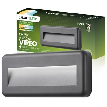 Venkovní zahradní schodišťová nástěnná lampa CCT 3000-6500K LED 4W IP65 VIREO LUMILED