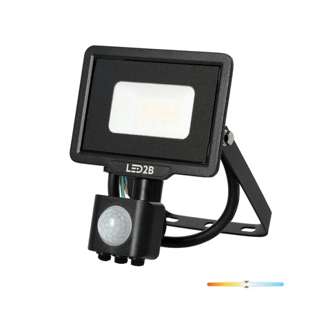 Venkovní LED reflektor 10W 800lm 4000lm Neutrální 120° se senzorem pohybu a soumraku IP65 černý MHC Kobi