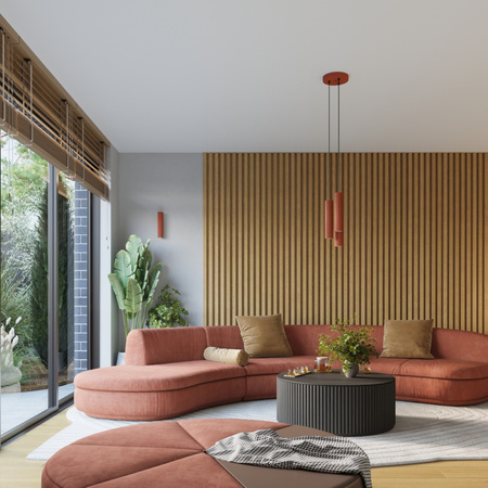 Stropní závěsné svítidlo Tuba Spot 3x GU10 Ochre Red Carbon Deep Space SL.1633 Sollux