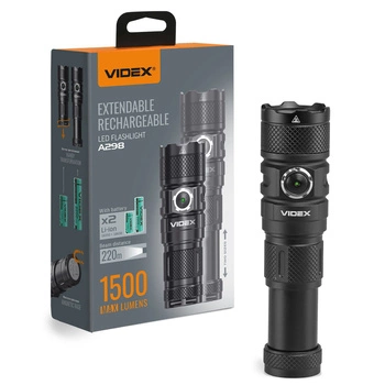 LED dobíjecí ruční svítilna 10W 1500lm 6 režimů USB-C Vodotěsné IP66 Videx