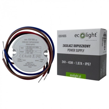 FI60 LED páskový zdroj 45W 24V 1,87A IP67 Ecolight