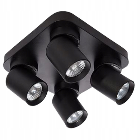TIMO Stropní nástěnná lampa Nástěnná lampa Reflektor Pohyblivé halogenové svítidlo 4xGU10 Black Square LVT
