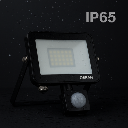 LED reflektor Halogenový venkovní reflektor 20W 3000K 1800lm IP65 se senzorem pohybu a soumraku SENSOR FLOODLIGHT LUX OSRAM
