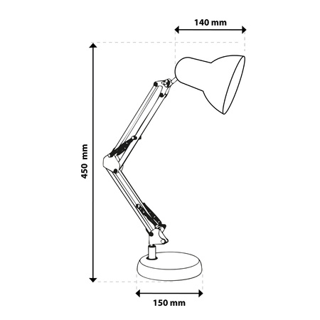 Stolní kreslící lampa E27 TOBI Pastelově růžová Lumiled + držák na desku