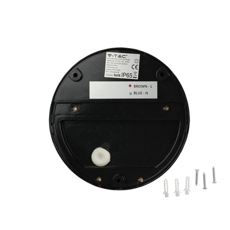 LED svítidlo na schodiště 3W 3000K kulaté černé krokové světlo VT-1182 V-TAC