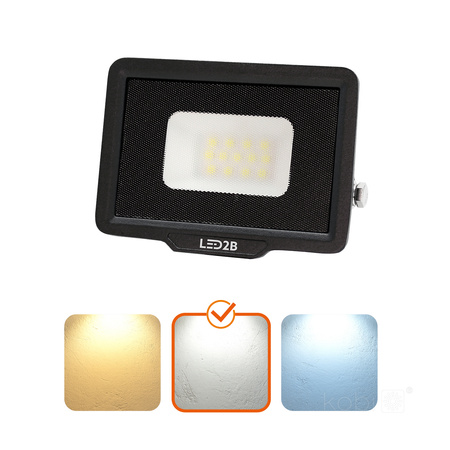 Venkovní zahradní reflektory LED 10W 800lm 4000K Neutral 120° IP65 Black MH Kobi