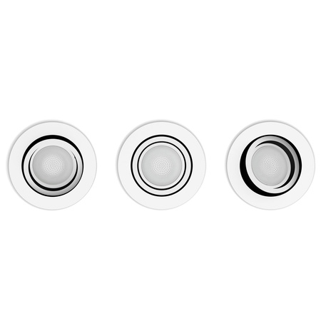LED Milliskin zapuštěná pod omítku 3x 4,2W CCT kulatá pohyblivá bílá PHILIPS HUE Bluetooth