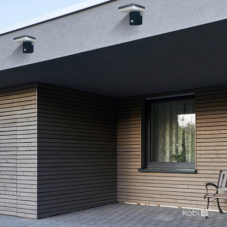 Solární zahradní lampa Venkovní nástěnná lampa 6W 370lm 4000K Neutrální IP44 Černá Solaris Kobi