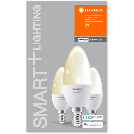 3x LED žárovka E14 B35 5W 470lm 2700K Teplá bílá LEDVANCE SMART+ WiFi Stmívatelné