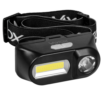 Dobíjecí čelová svítilna 250lm XPE + COB LED 7 režimů VAYOX 