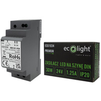 Napájecí zdroj LED na lištu DIN Premium Line 30W 24V Ecolight