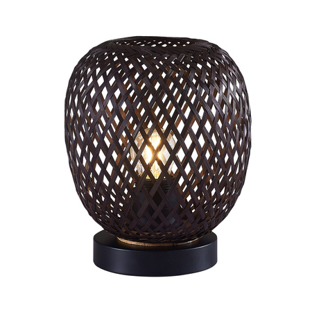 Dekorativní stolní lampa E27 Black BAMBOO NATURAL Sanico Goldlux