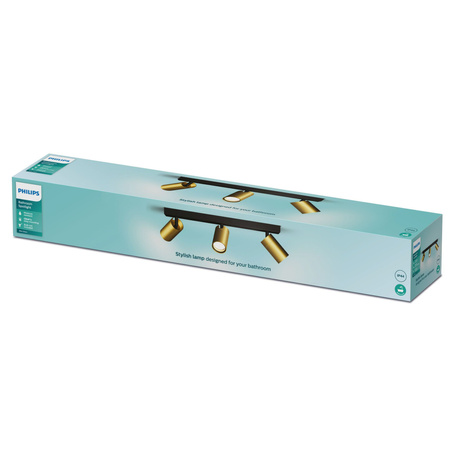 Reflektorové stropní svítidlo 3x GU10 IP44 měděno-černé Kosipo Philips