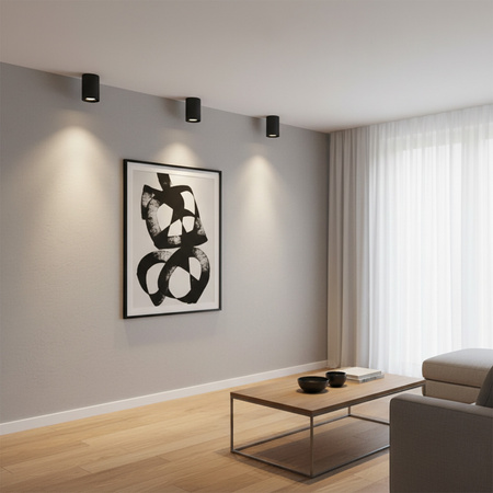 Stropní svítidlo přisazené HADAR R1 1xGU10 Movable Round Black