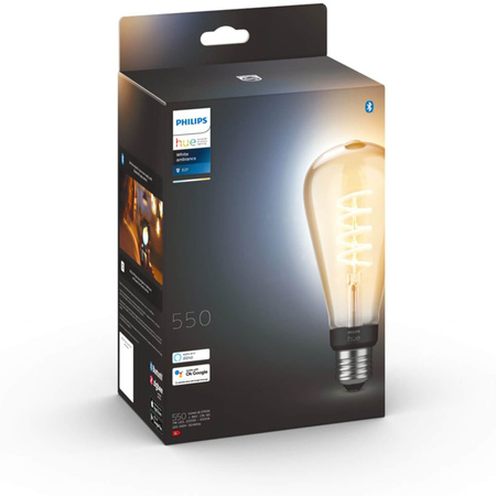 LED Edison E27 ST72 7W CCT PHILIPS HUE White & Ambiance Filament Bluetooth Zigbee žárovka