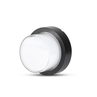 LED nástěnné svítidlo 12W 3000K IP65 černé kulaté VT-828 V-TAC