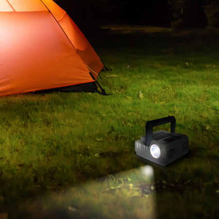 Solární kempingová lampa 1W 100lm 8000lmK studená šedá IPX4 se soumrakovým senzorem Sanico Goldlux