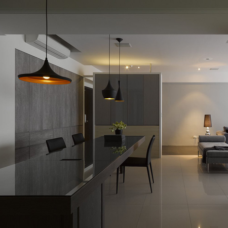 Lustrová závěsná stropní lampa IL MIO MODERN P-306B E27 černá a zlatá - GOLDLUX (Polux)