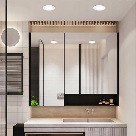 LED panel stropní 24W 4000K 1920lm 29cm kulatý zapuštěný držák černá ECOLIGHT