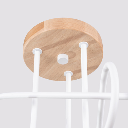 Stropní svítidlo Lustr Spider Pendant 3x E27 Přírodní dřevo White Ember Peach Puff SL.1474 Sollux