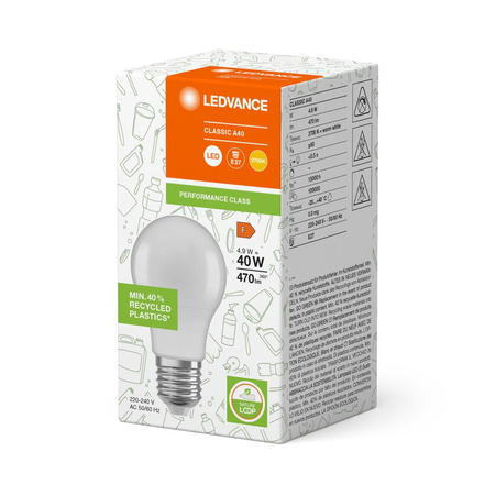 LED žárovka E27 A55 4,9W = 40W 470lm 4000K neutrální bílá 200° Ledvance