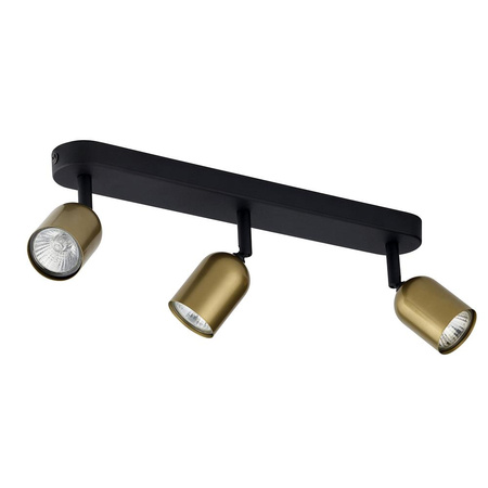 Stropní svítidlo TOP BLACK/GOLD Bodový reflektor černý/zlatý Moderní 3xGU10 3305 TK Lighting