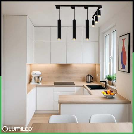 Sada 3m kolejnic + 6x stropní svítidlo s reflektorem GU10 LUMILED Track Lighting