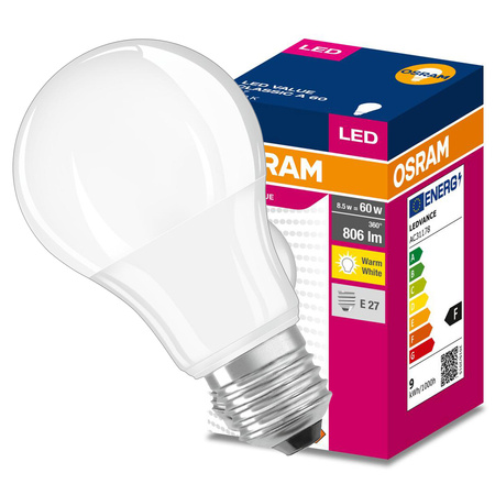 LED žárovka E27 A60 8W = 60W 806lm 3000K teplá bílá 200° OSRAM