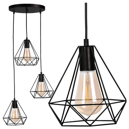 VIGO O IL MIO geometrické drátěné závěsné svítidlo ZWIS ve stylu loft 3x E27 GOLDLUX (Polux)