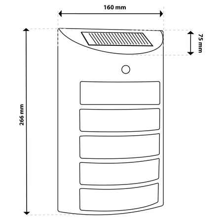 Zahradní LED solární fasádní svítidlo SAFFO chrom/bílá 6000K senzor studeného pohybu GOLDLUX (Polux)