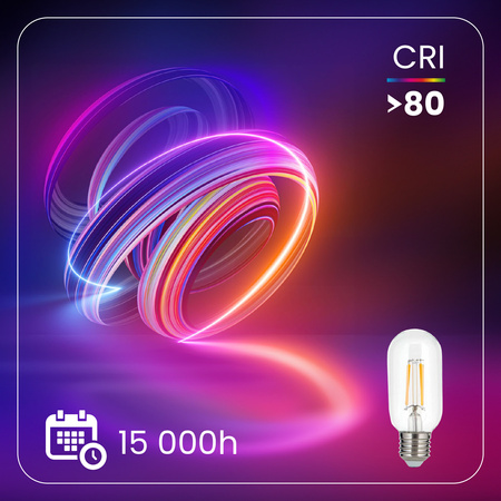 LED žárovka E27 T45 FILAMENT 4W = 40W 470LM 3000K teplá bílá 360° Dekorativní LUMILED